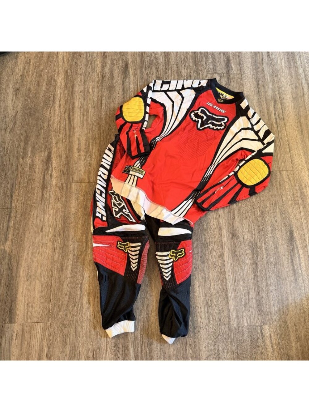 Vintage FOX Racing 360 Pants Jersey Small Red Black White MX Motocross Moto